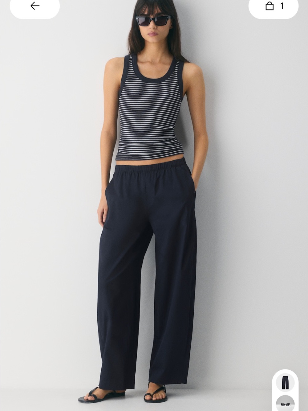 Aritzia Navy Grinnell Chino Pant